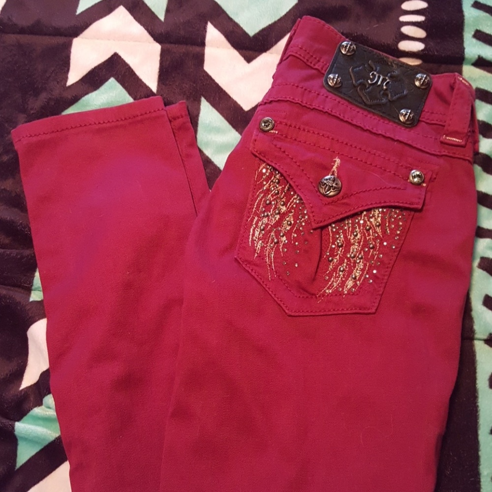 SOLD Maroon miss me skinnies size 25